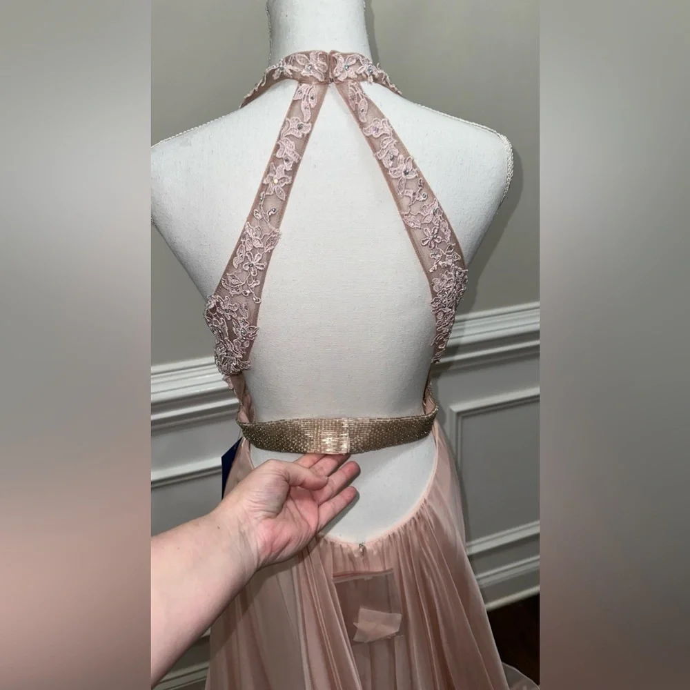NWT MORI LEE PAPARAZZI 97018 EVENING DRESS IN BLUSH SZ 9/10 - Picture 8 of 10